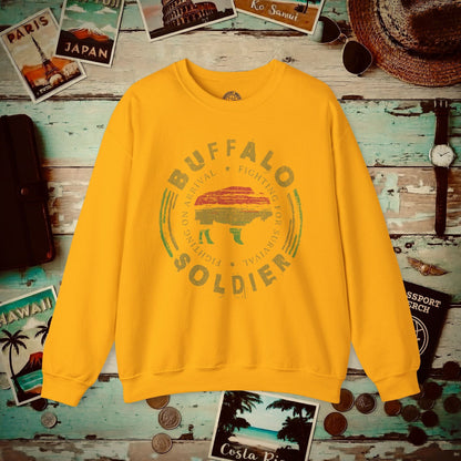 Vintage Buffalo Soldier, Jamaica Crewneck Gold / S