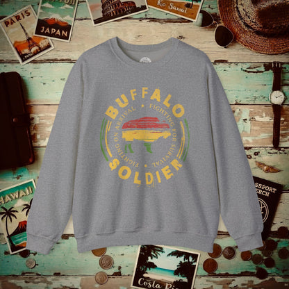 Vintage Buffalo Soldier, Jamaica Crewneck Graphite Heather / S