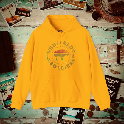 Vintage Buffalo Soldier, Jamaica Hoodie Gold / S