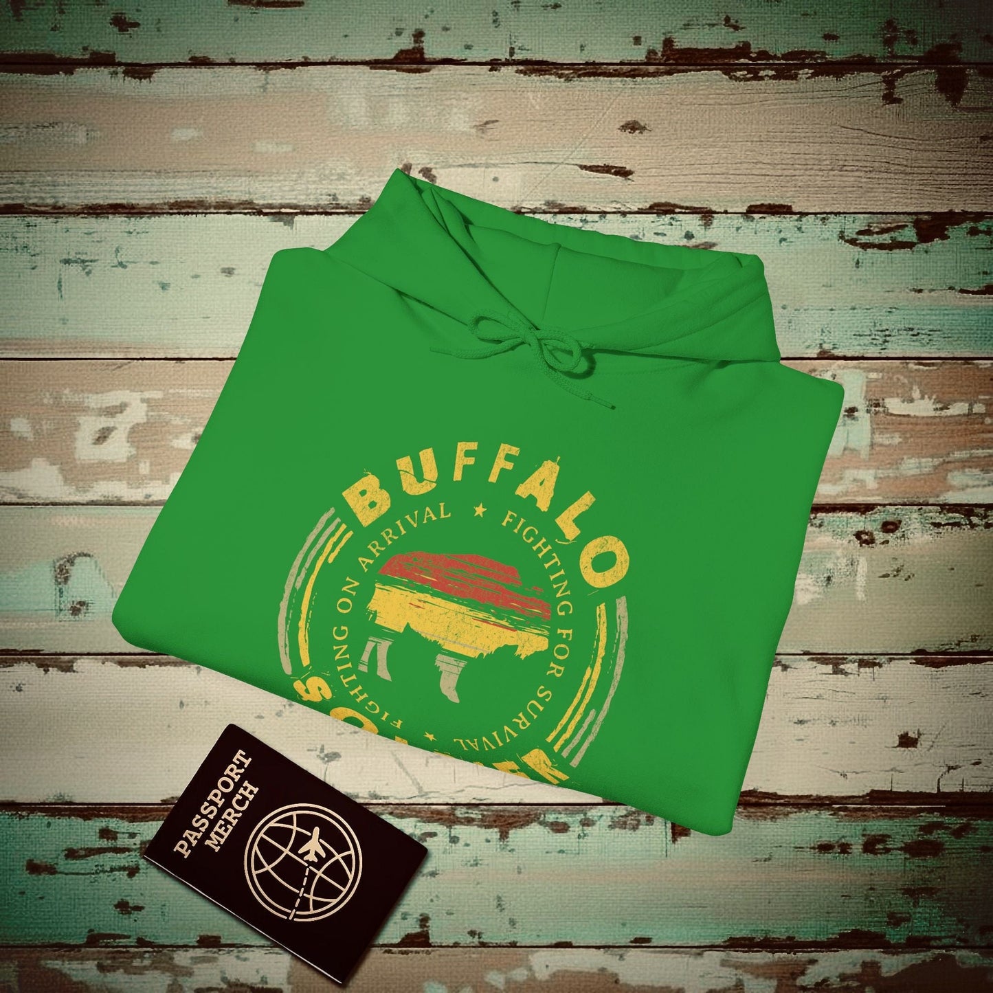 Vintage Buffalo Soldier, Jamaica Hoodie Irish Green / S