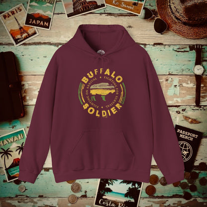 Vintage Buffalo Soldier, Jamaica Hoodie Maroon / S