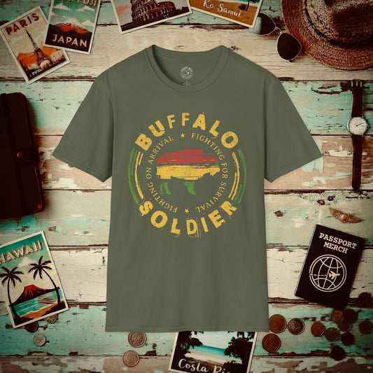 Vintage Buffalo Soldier, Jamaica T-Shirt Military Green / S
