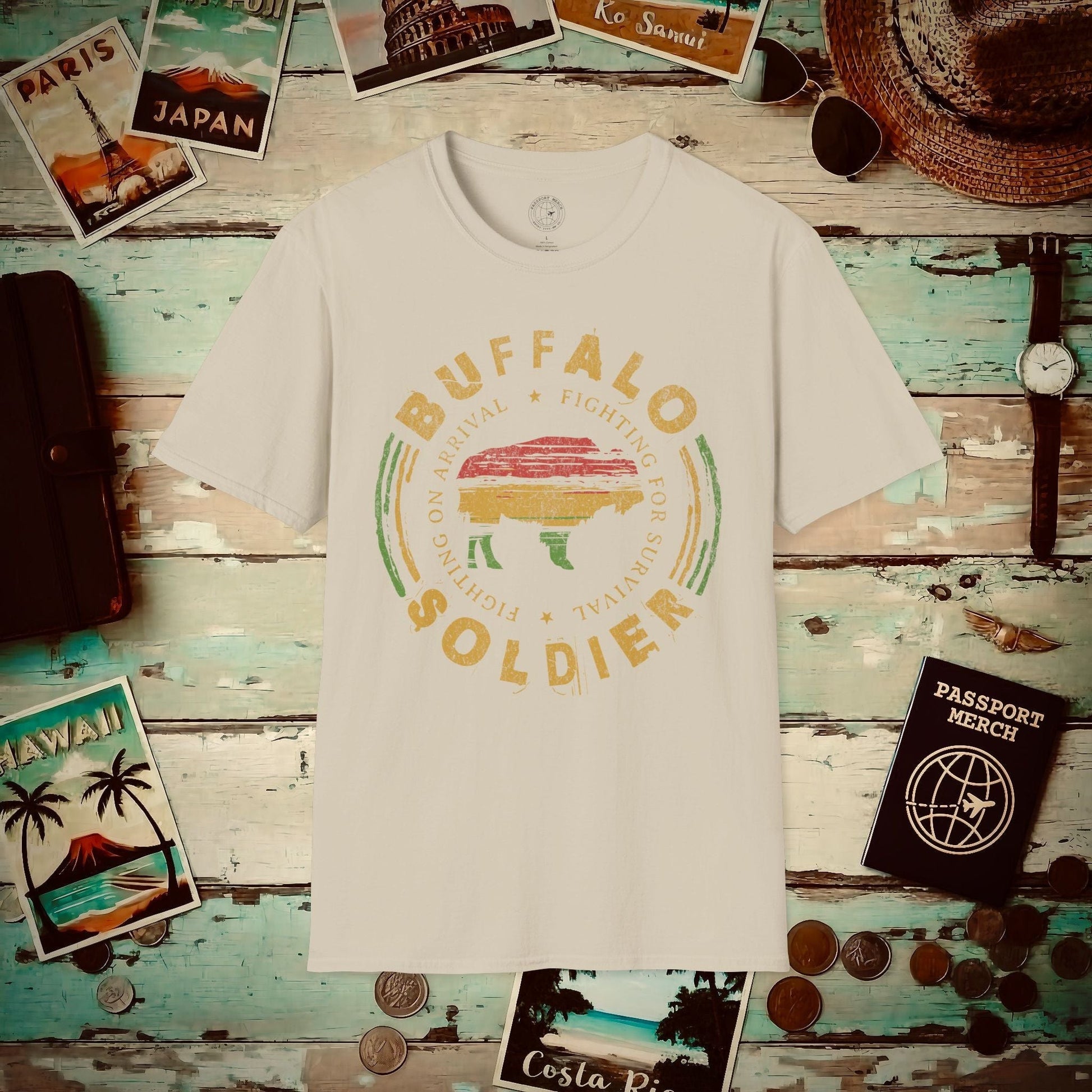 Vintage Buffalo Soldier, Jamaica T-Shirt Sand / S