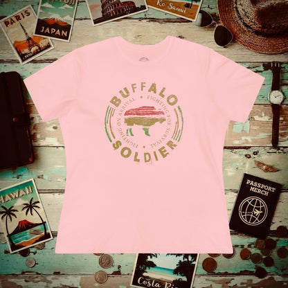 Vintage Buffalo Soldier, Jamaica, Womens Fit T-Shirt Pink / S