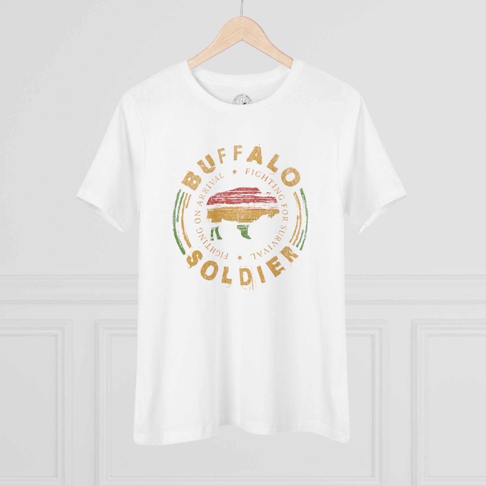 Vintage Buffalo Soldier, Jamaica, Womens Fit T-Shirt White / S
