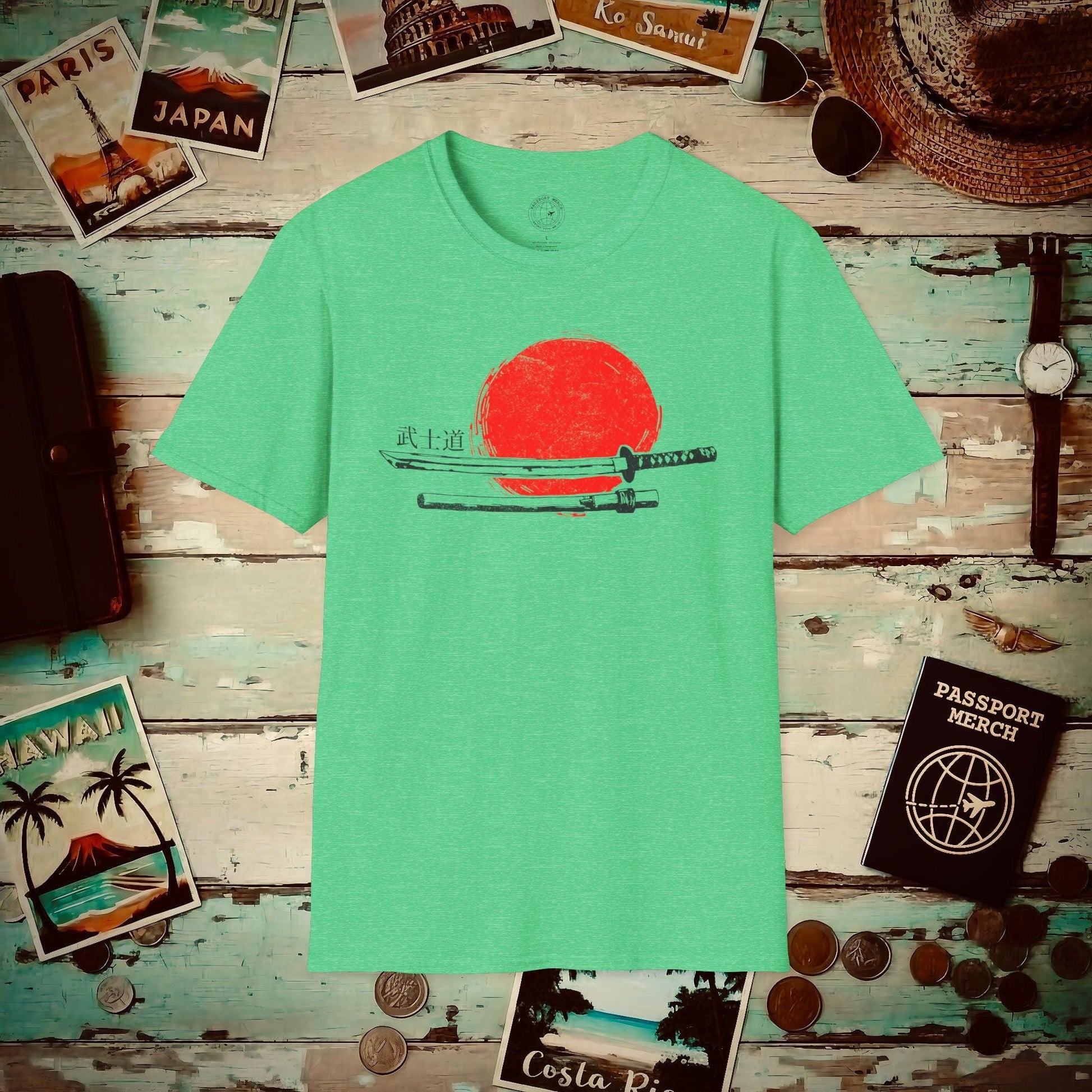 Vintage Bushido Blade, Japan T-Shirt Heather Irish Green / S