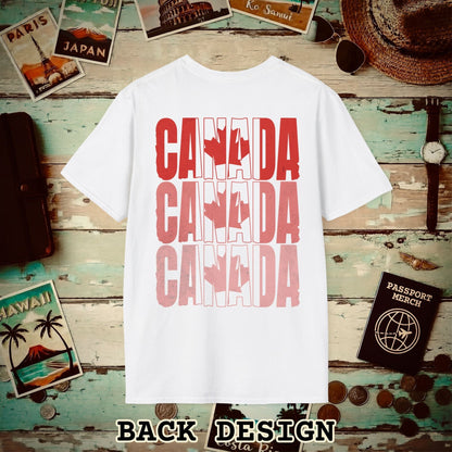 Vintage Canada Patriotism Letter Flag, Back Print T-Shirt White / S