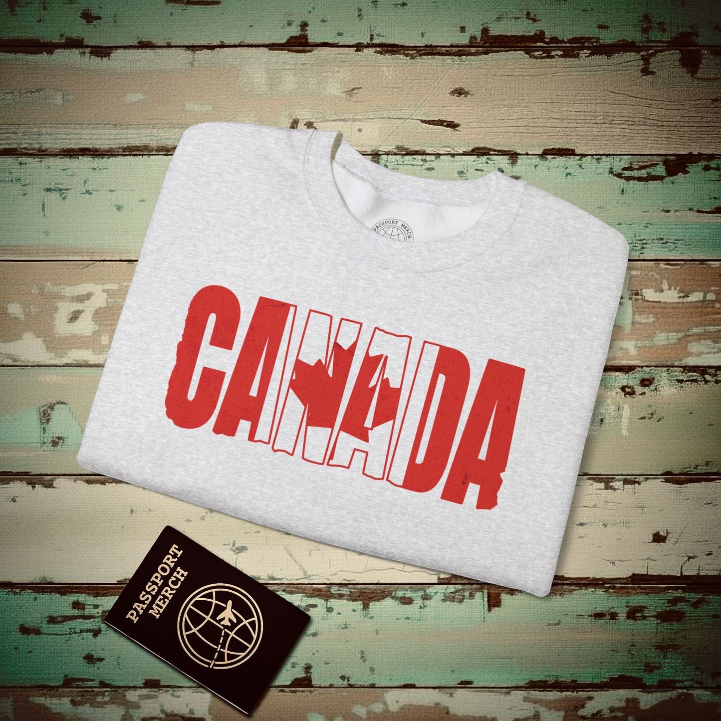 Vintage Canada Patriotism Letter Flag Crewneck Ash / S