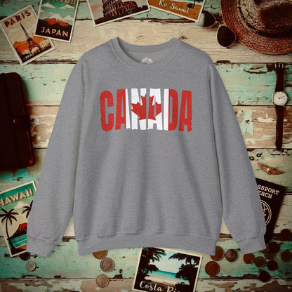 Vintage Canada Patriotism Letter Flag Crewneck Graphite Heather / S