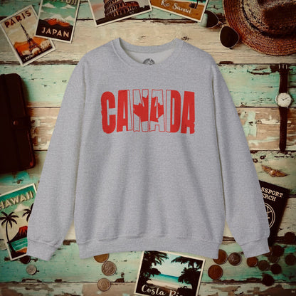 Vintage Canada Patriotism Letter Flag Crewneck Sport Grey / S
