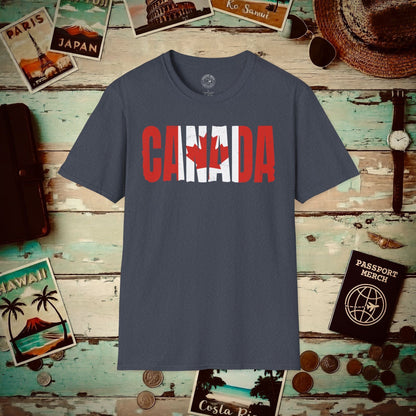 Vintage Canada Patriotism Letter Flag T-Shirt Heather Navy / S