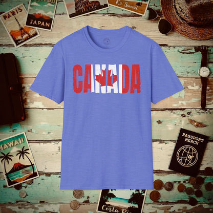 Vintage Canada Patriotism Letter Flag T-Shirt Heather Royal / S