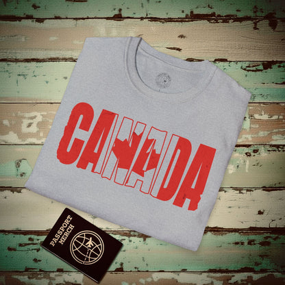 Vintage Canada Patriotism Letter Flag T-Shirt Sport Grey / S