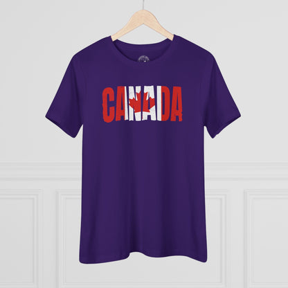 Vintage Canada Patriotism Letter Flag, Womens Fit T-Shirt Team Purple / S