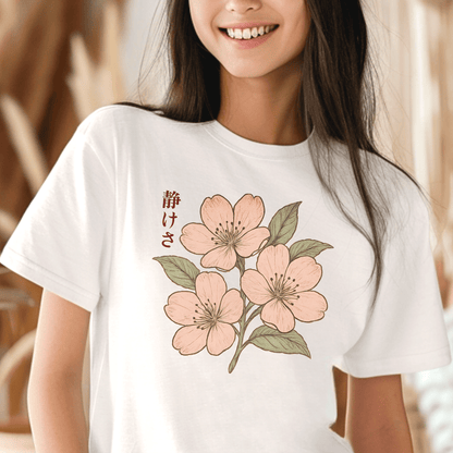 Vintage Cherry Blossom Shizukesa (Serenity), Japan T-Shirt White / S
