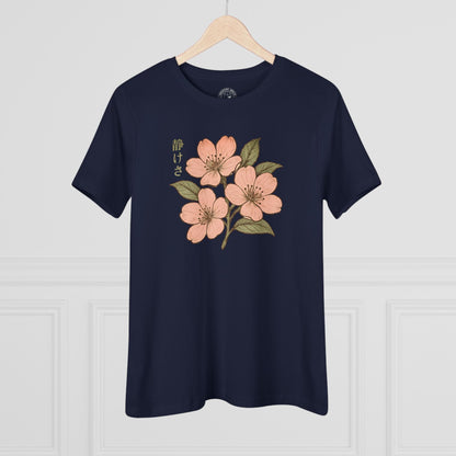 Vintage Cherry Blossom Shizukesa (Serenity), Japan, Womens Fit T-Shirt Navy / S