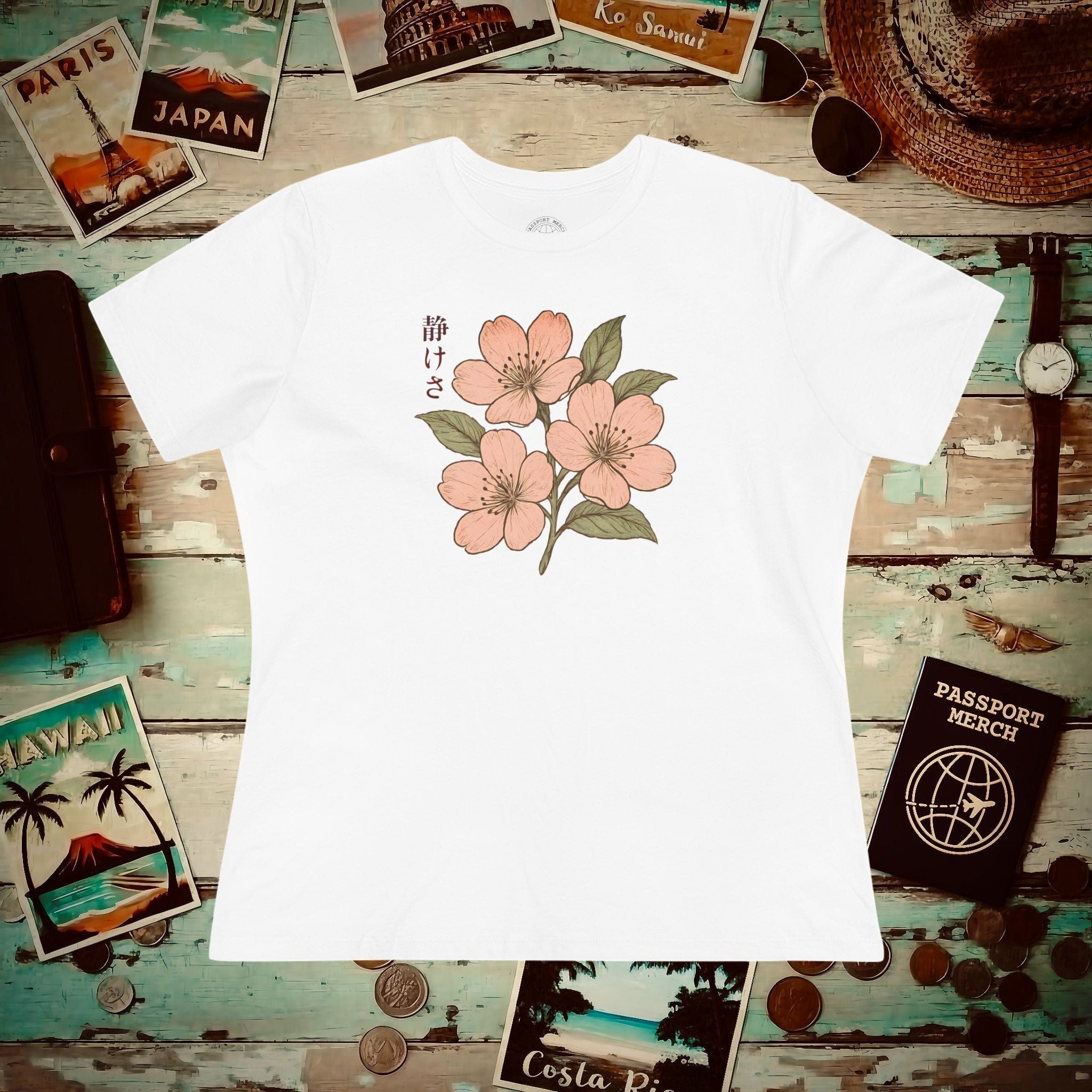 Vintage Cherry Blossom Shizukesa (Serenity), Japan, Womens Fit T