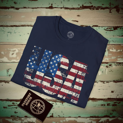 Vintage Distressed USA Letter Flag T-Shirt Navy / S