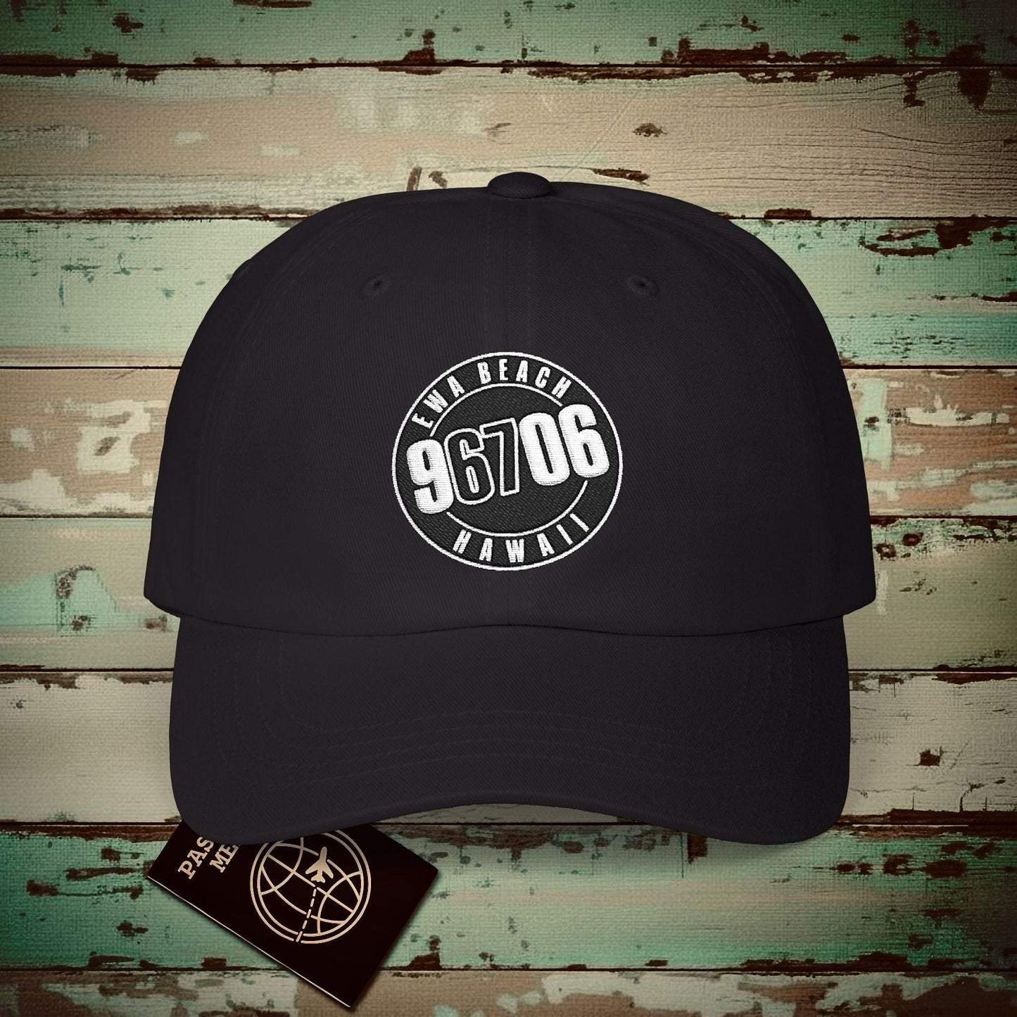 Vintage Ewa Beach Zip Code ("67" Pop Culture Edition), Hawaii Embroidered Hat Black / One size