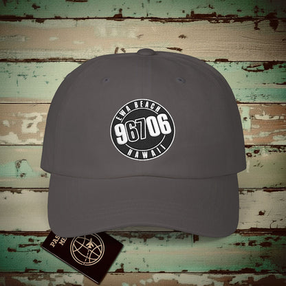 Vintage Ewa Beach Zip Code ("67" Pop Culture Edition), Hawaii Embroidered Hat Dark Grey / One size