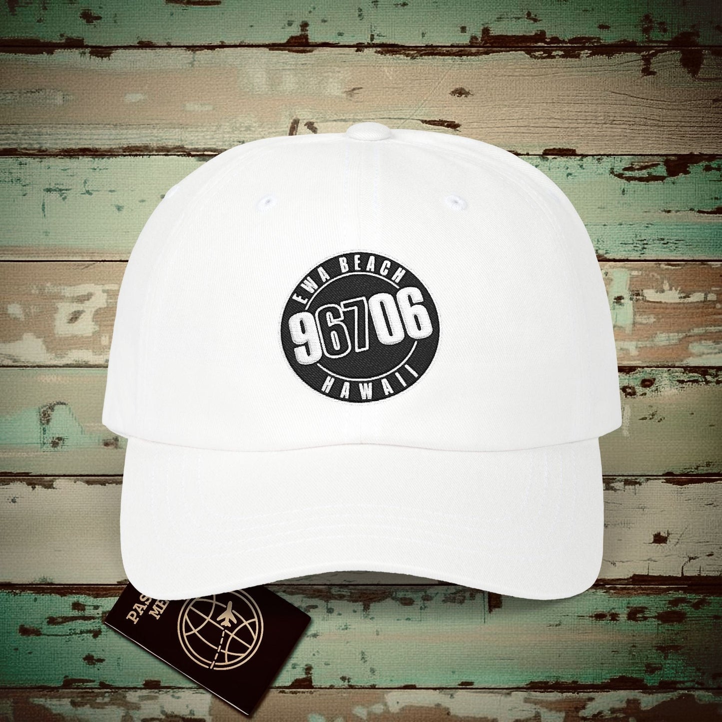 Vintage Ewa Beach Zip Code ("67" Pop Culture Edition), Hawaii Embroidered Hat White / One size