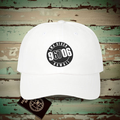 Vintage Ewa Beach Zip Code ("67" Pop Culture Edition), Hawaii Embroidered Hat White / One size