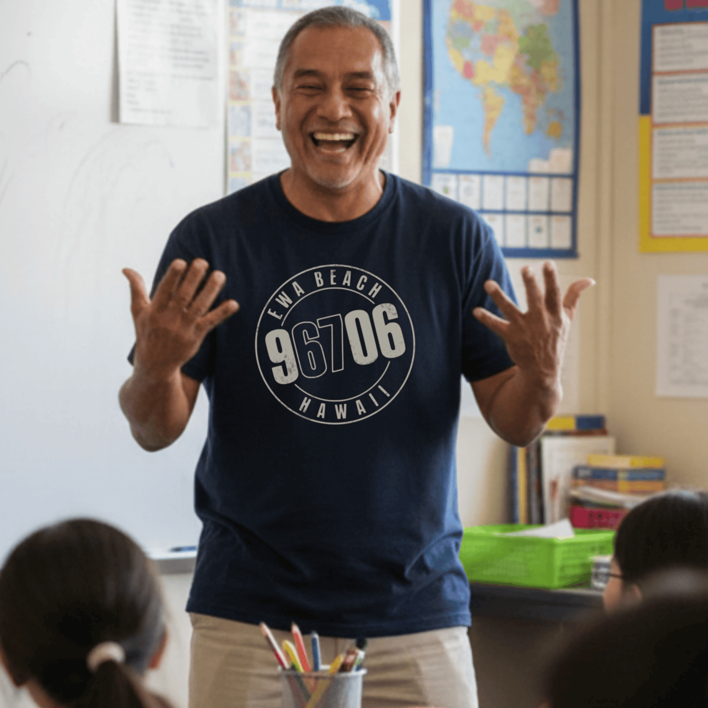 Vintage Ewa Beach Zip Code ("67" Pop Culture Edition), Hawaii T-Shirt Navy / S