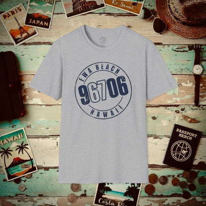 Vintage Ewa Beach Zip Code ("67" Pop Culture Edition), Hawaii T-Shirt Sport Grey / S