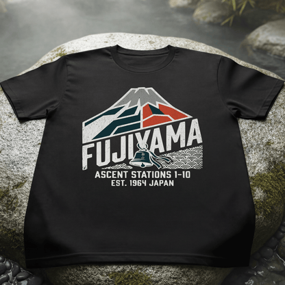 Vintage Fujiyama Geometric Ascent, Japan T-Shirt Black / S