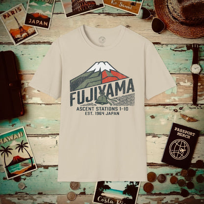 Vintage Fujiyama Geometric Ascent, Japan T-Shirt Sand / S