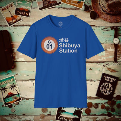 Vintage Ginza Line G-01 Shibuya Station, Japan T-Shirt Royal / S