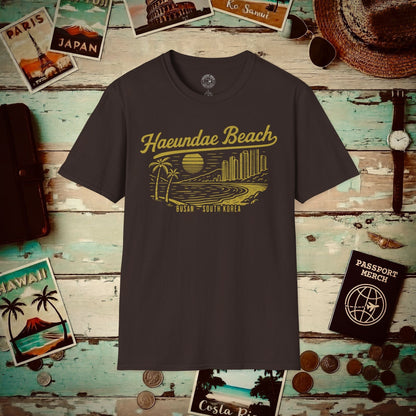 Vintage Haeundae Beach, Busan, Korea T-Shirt Dark Chocolate / S