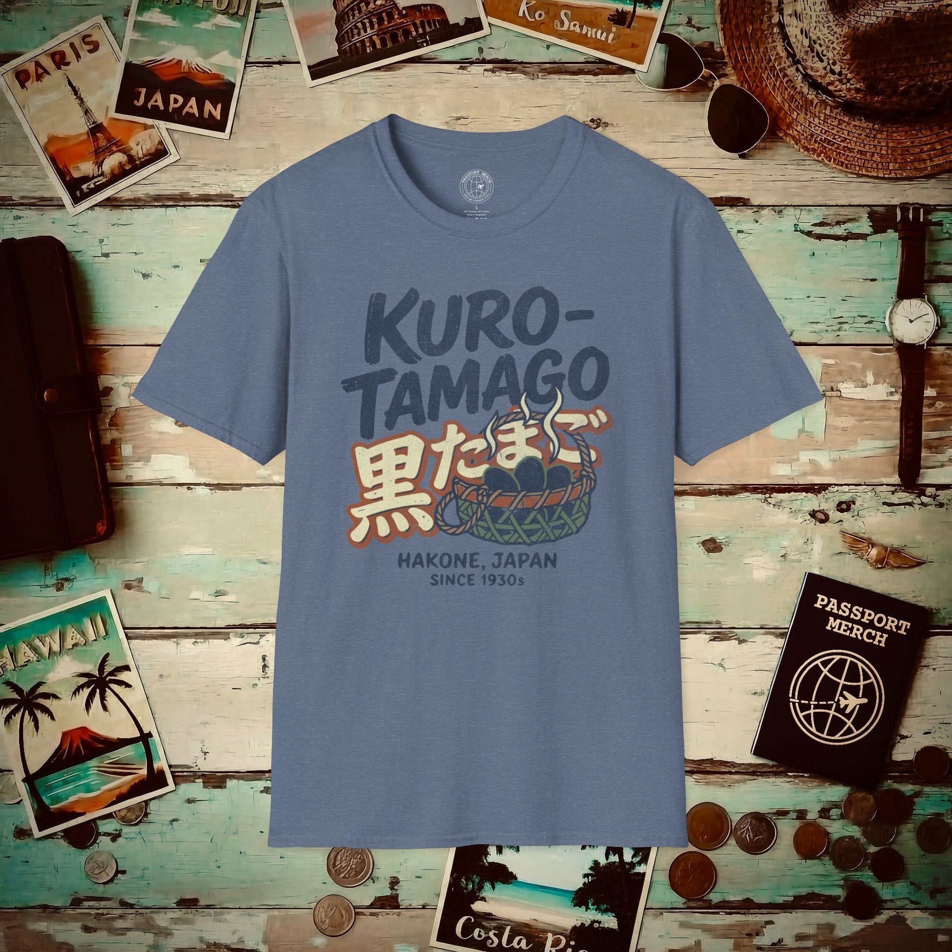 Vintage Hakone Kuro-Tamago, Japan T-Shirt Heather Indigo / S