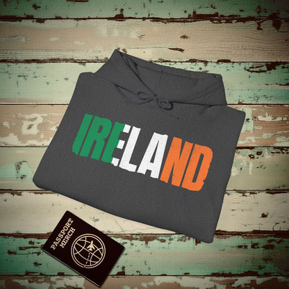 Vintage Ireland Patriotism Letter Flag Hoodie Dark Heather / S
