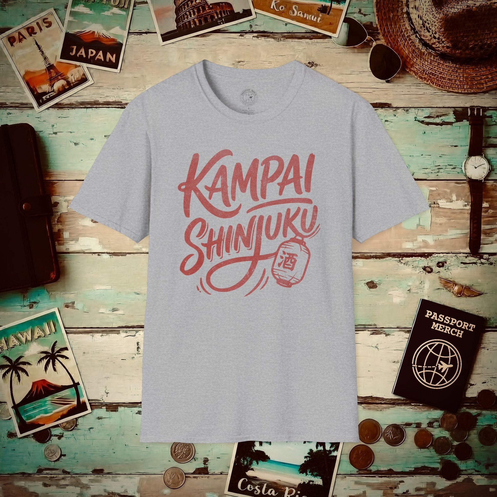 Vintage Kampai Shinjuku, Japan T-Shirt Sport Grey / S