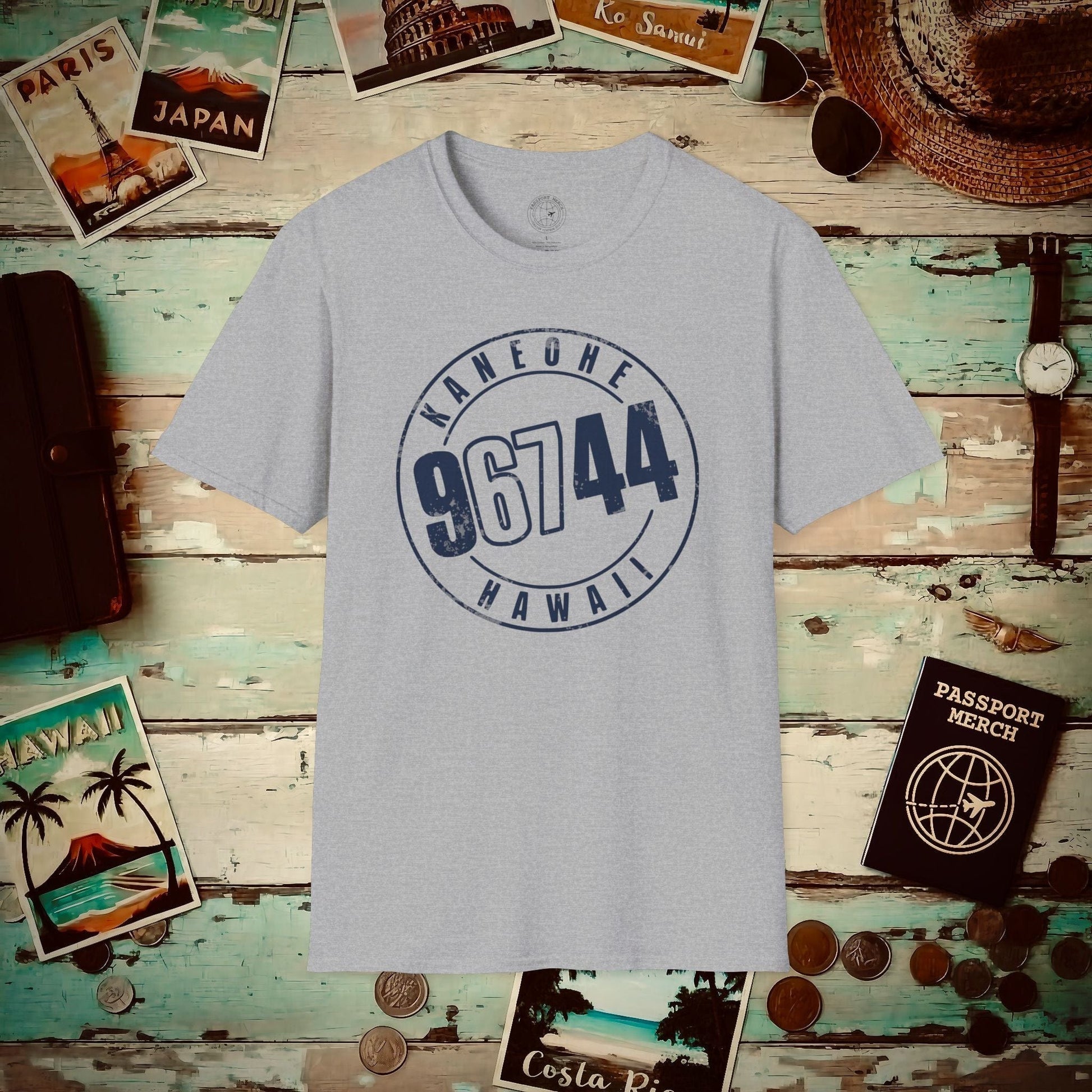 Vintage Kaneohe Zip Code ("67" Pop Culture Edition), Hawaii T-Shirt Sport Grey / S