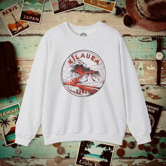 Vintage Kilauea Eruption, Hawaii Crewneck Ash / S