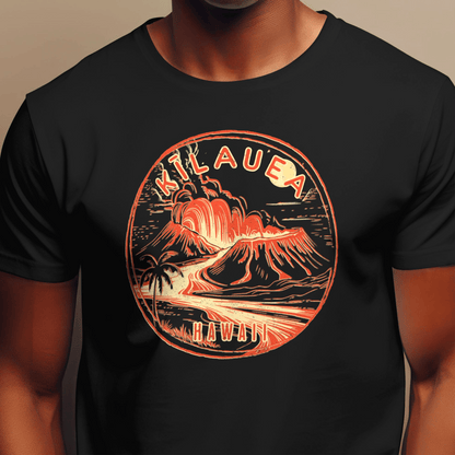 Vintage Kilauea Eruption, Hawaii T-Shirt Black / S