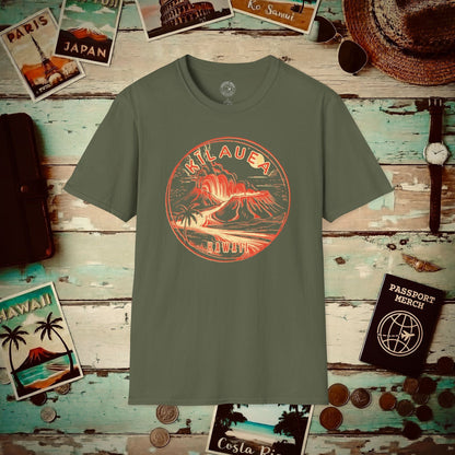 Vintage Kilauea Eruption, Hawaii T-Shirt Military Green / S