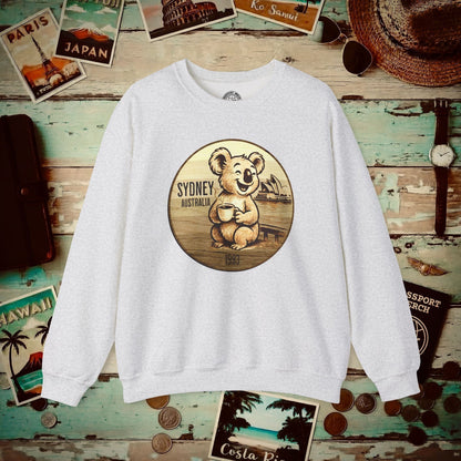 Vintage Koala & Coffee in Sydney, Australia Crewneck Ash / S