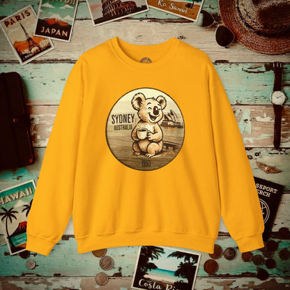 Vintage Koala & Coffee in Sydney, Australia Crewneck Gold / S