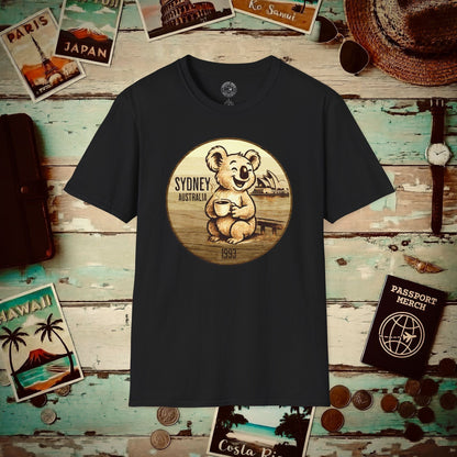 Vintage Koala & Coffee in Sydney, Australia T-Shirt Black / S