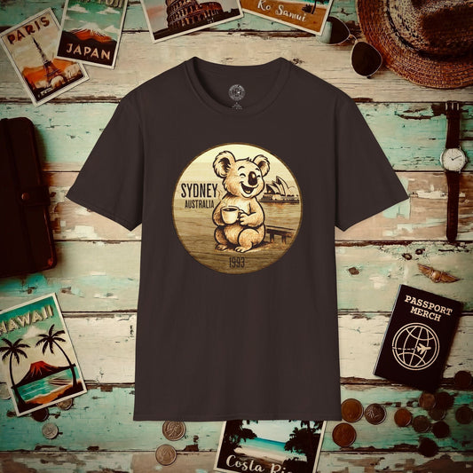 Vintage Koala & Coffee in Sydney, Australia T-Shirt Dark Chocolate / S