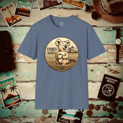 Vintage Koala & Coffee in Sydney, Australia T-Shirt Heather Indigo / S