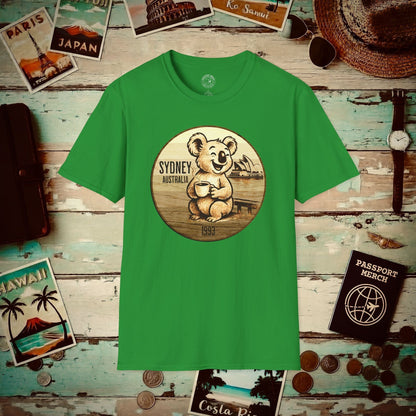 Vintage Koala & Coffee in Sydney, Australia T-Shirt Irish Green / S