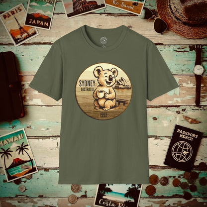 Vintage Koala & Coffee in Sydney, Australia T-Shirt Military Green / S