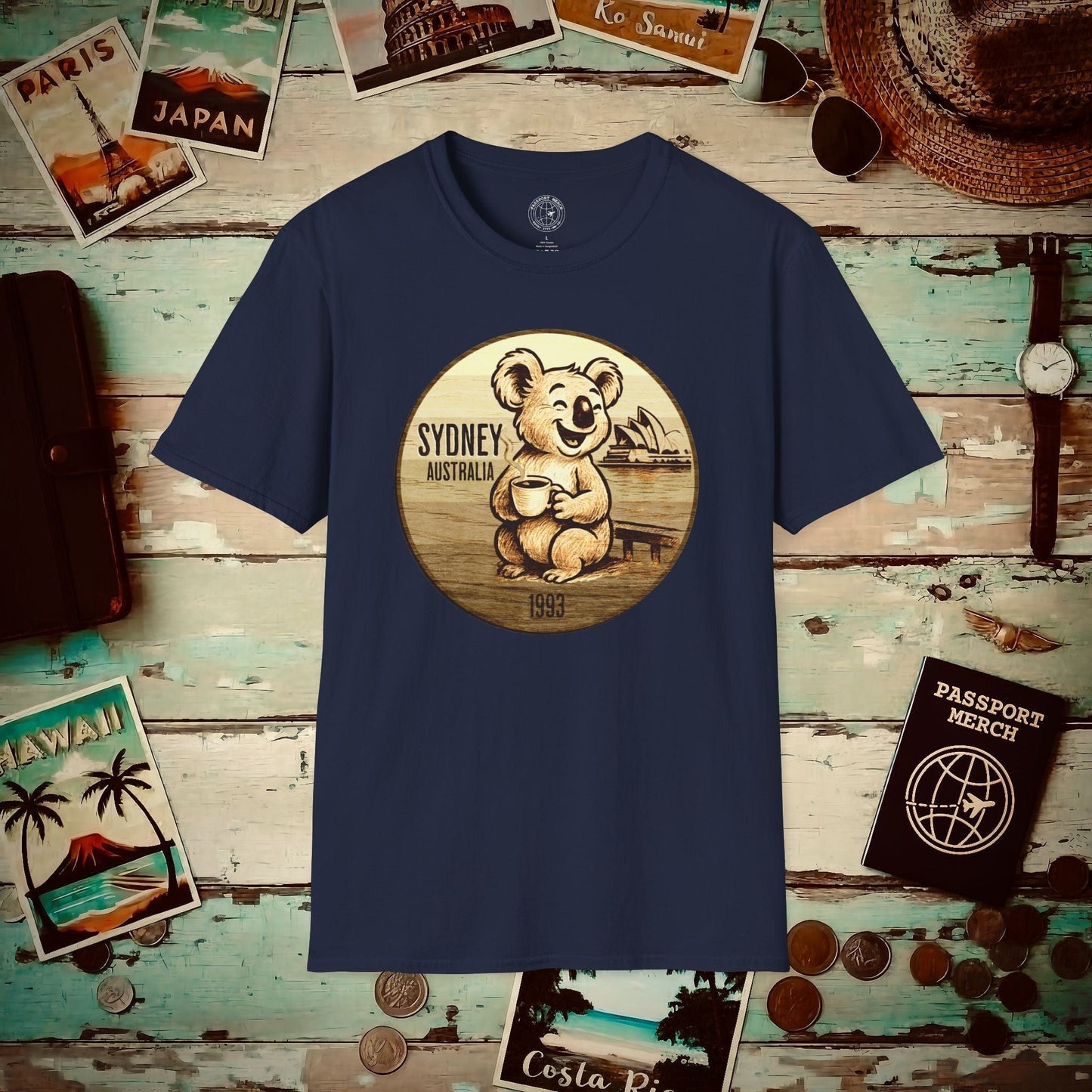 Vintage Koala & Coffee in Sydney, Australia T-Shirt Navy / S
