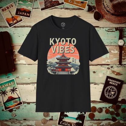 Vintage Kyoto Vibes, Japan T-Shirt Black / S