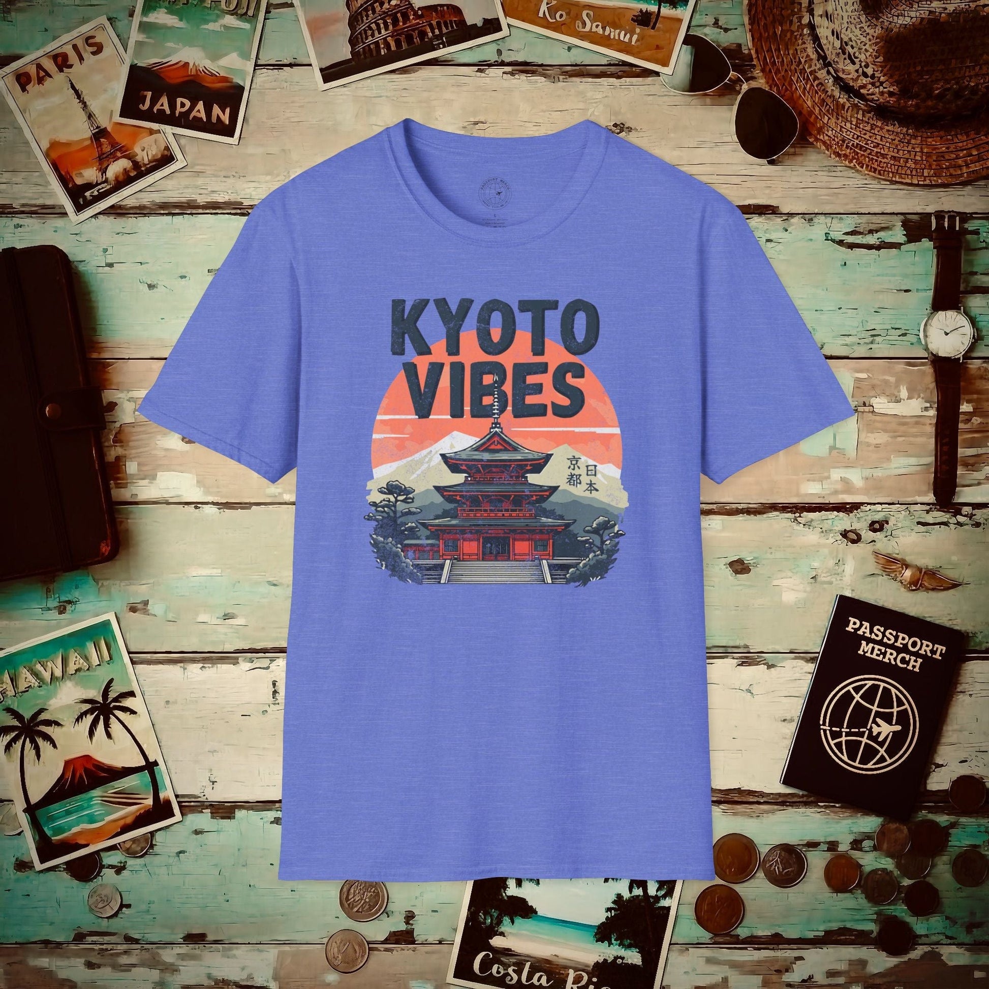 Vintage Kyoto Vibes, Japan T-Shirt Heather Royal / S
