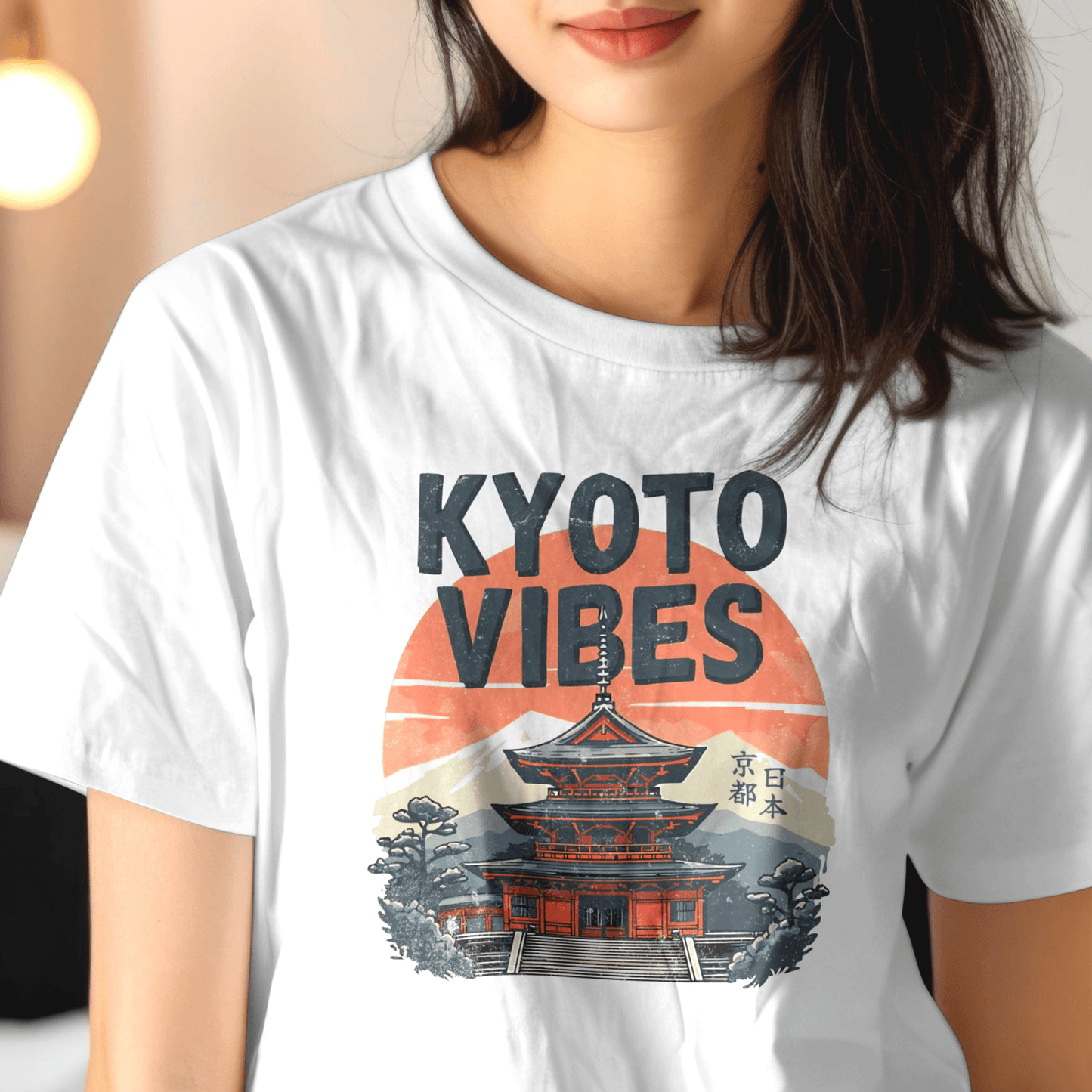 Vintage Kyoto Vibes, Japan T-Shirt White / S